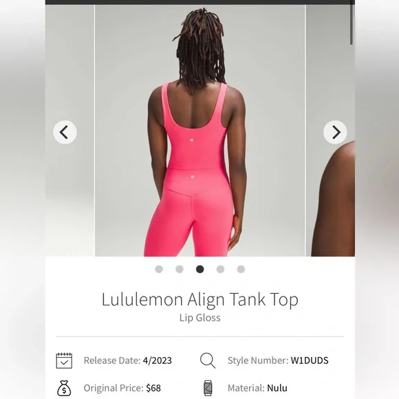 Lululemon Align Tank in Lip Gloss size 6 - Picture 3 of 9